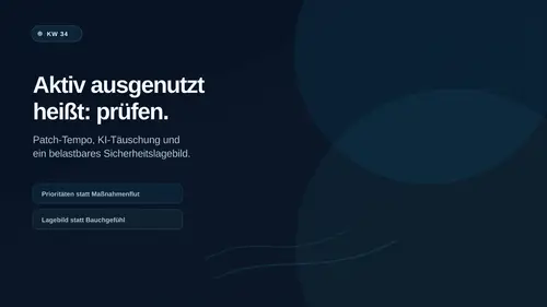 Titelbild zum Endline Blogbeitrag: KW 34: Warum Patches allein kein Lagebild sind