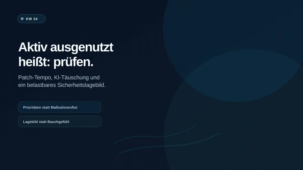 Titelbild zum Endline Blogbeitrag: KW 34: Warum Patches allein kein Lagebild sind