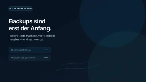 Titelbild zum Endline Blogbeitrag: Backups sind Hoffnung. Restore-Tests sind Resilienz.