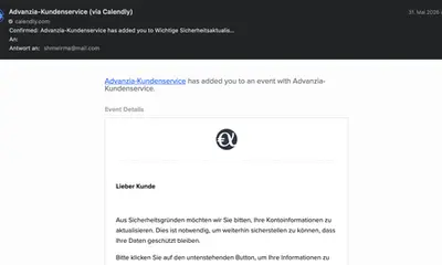 Titelbild zum Beitrag Calendly als Köder: Wie seriöse Termin-Mails für Phishing missbraucht werden